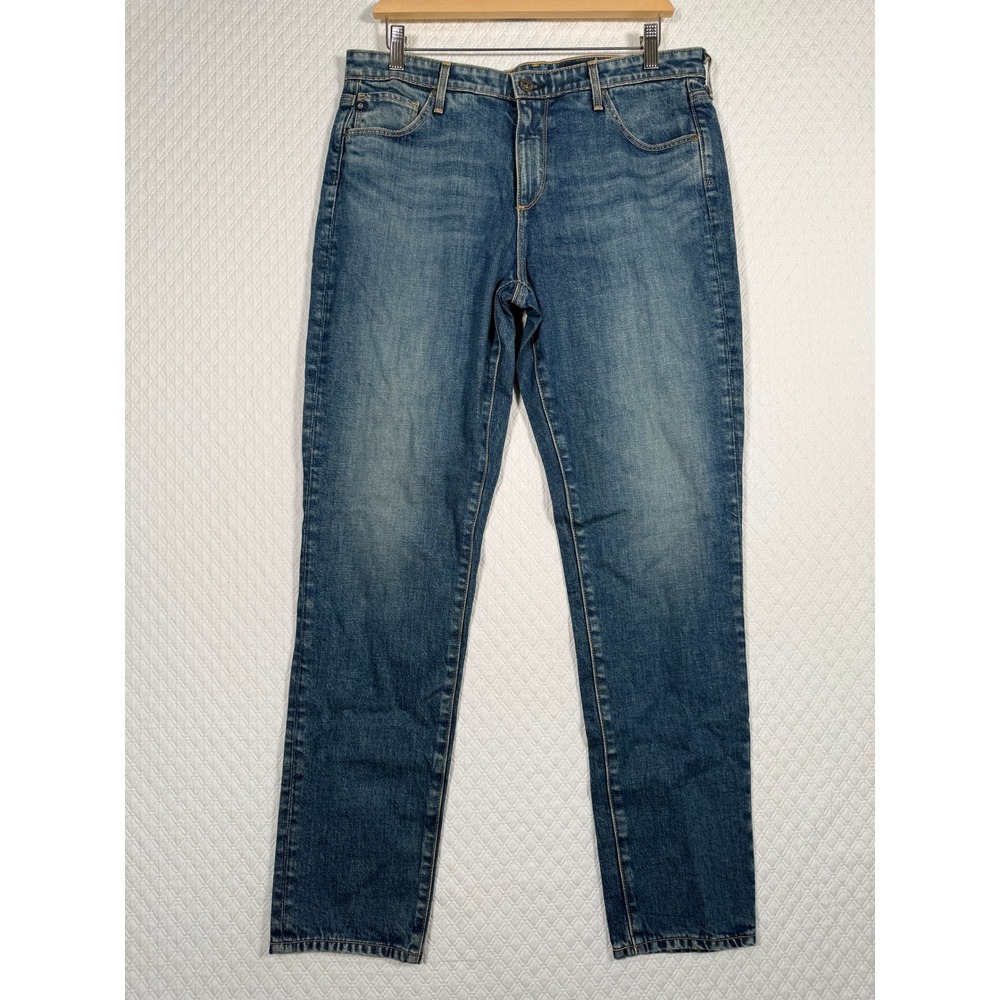 AG Adriano Goldschmied Faye Mid Rise Cigarette‎ Jeans Medium Wash Blue 32R USA